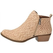 Lucky Brand Basel Wheat Brown Tan Leather Low Cut Western Ankle Dress Booties (Wheat, 10)